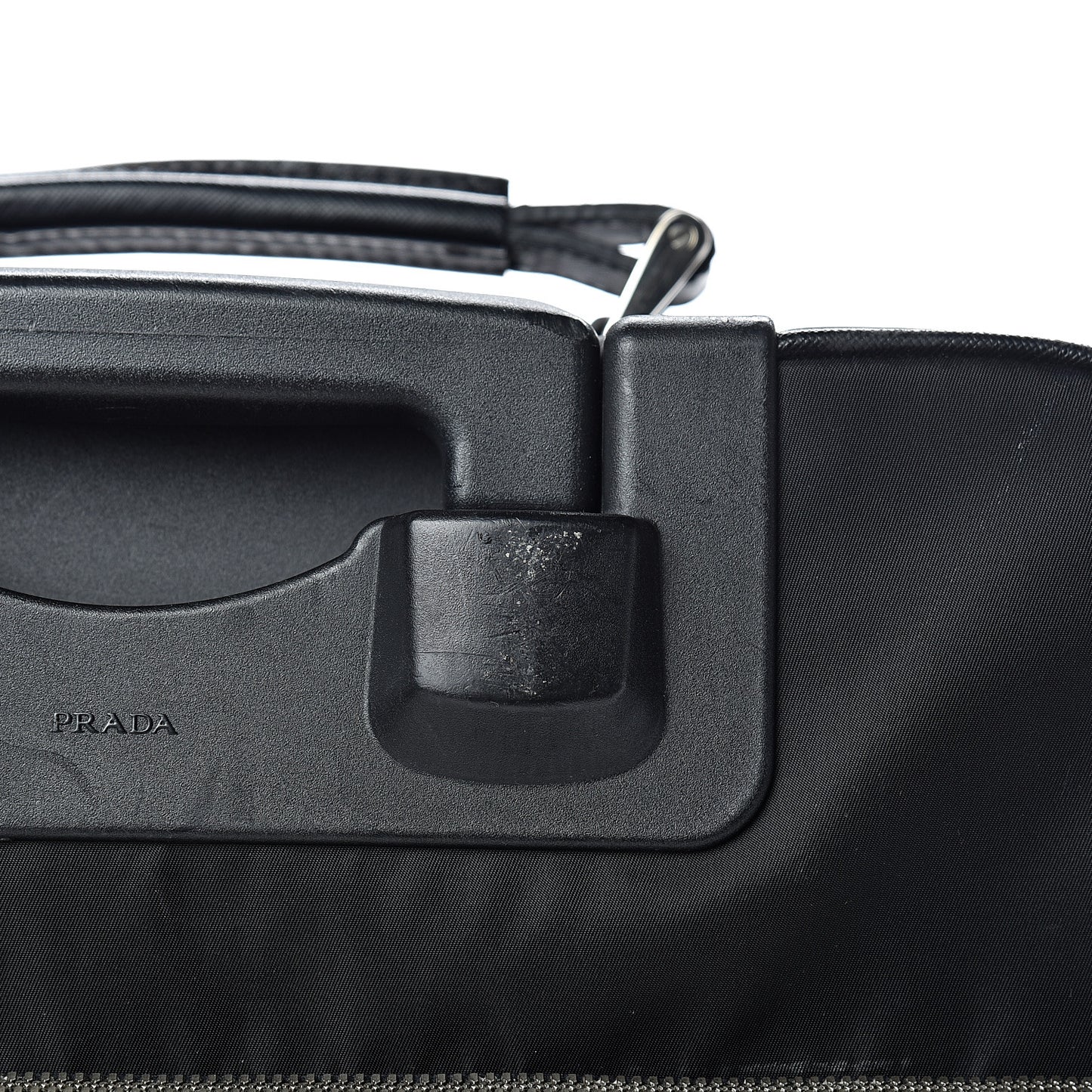 Tessuto Nylon Saffiano Trolley Luggage Black