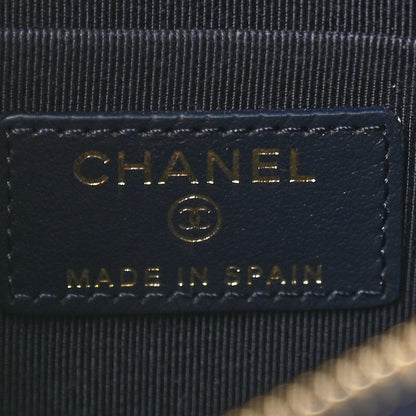 Chanel Caviar Quilted Small Zipped Boy Pouch Navy Blue 6 of 7