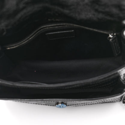 Saint Laurent Crinkled Calfskin Matelasse Monogram Medium Niki Chain Satchel Black 5 of 12