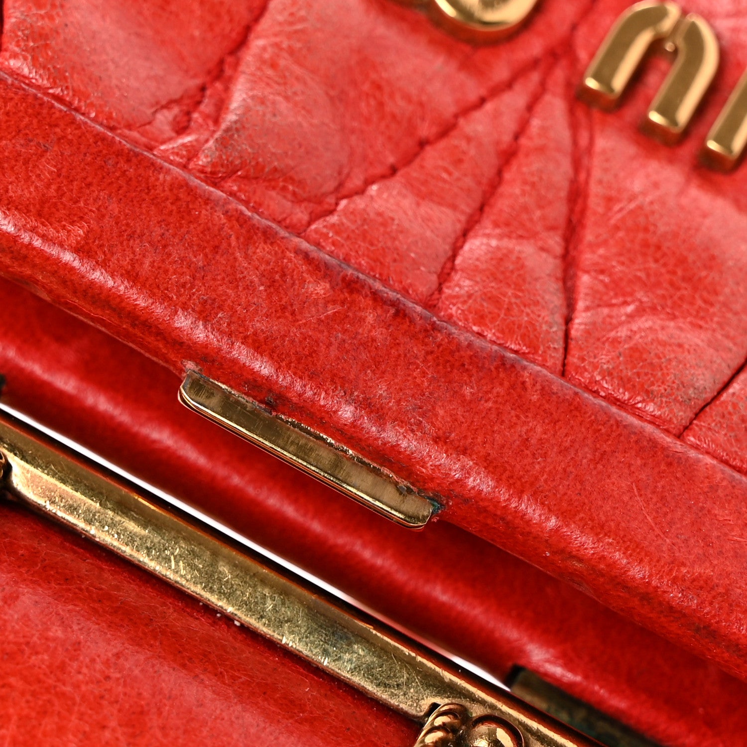Miu Miu Nappa Matelasse Clutch Fuoco 10 of 14