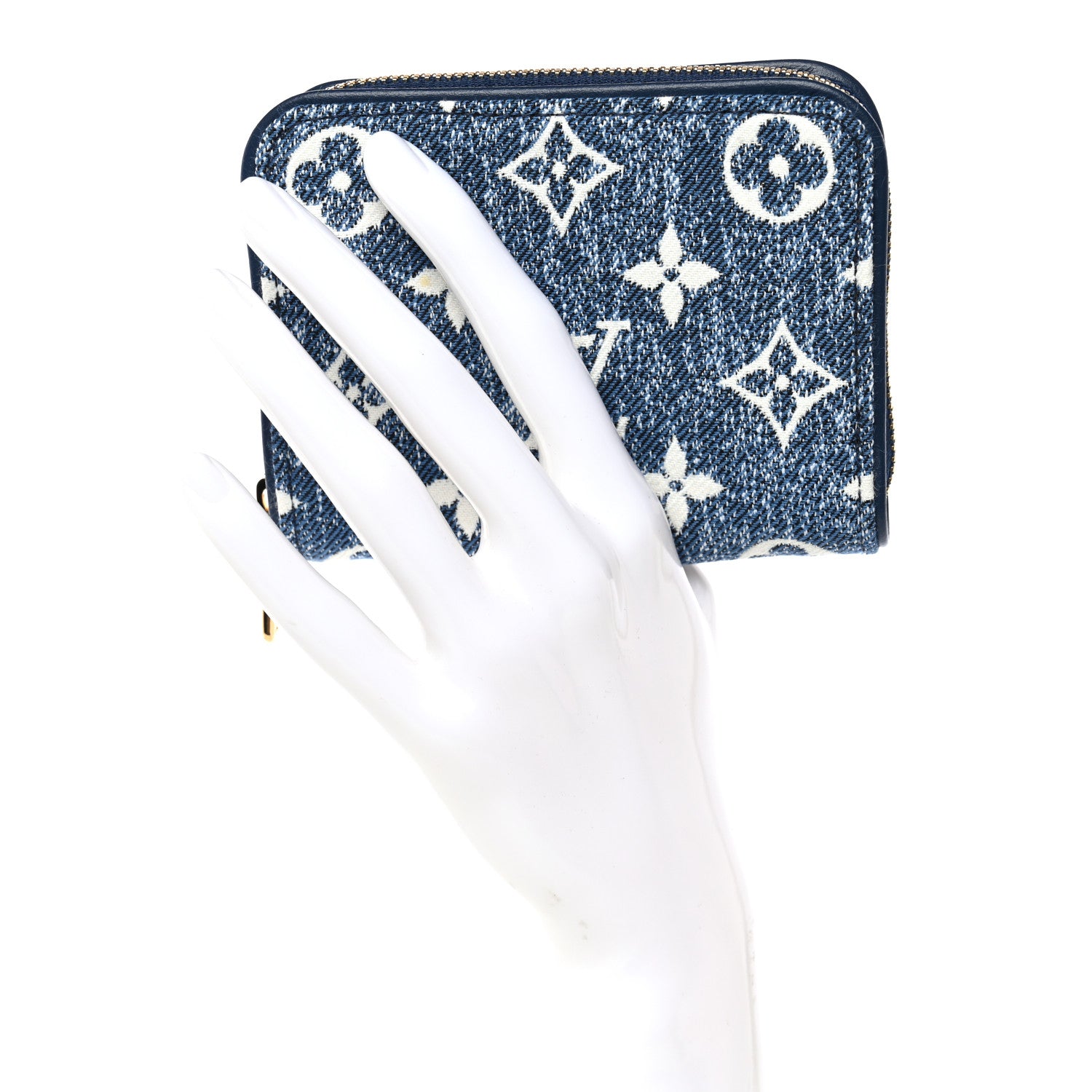 ルイ・ヴィトン Louis Vuitton Denim Monogram Jacquard Zippy Coin Purse Bleu