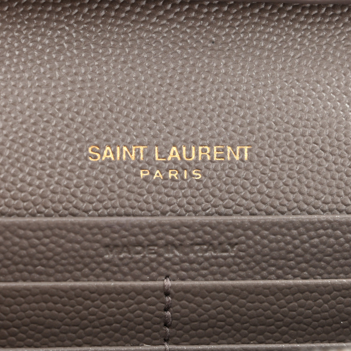 Grain De Poudre Matelasse Chevron Monogram Chain Wallet Fog