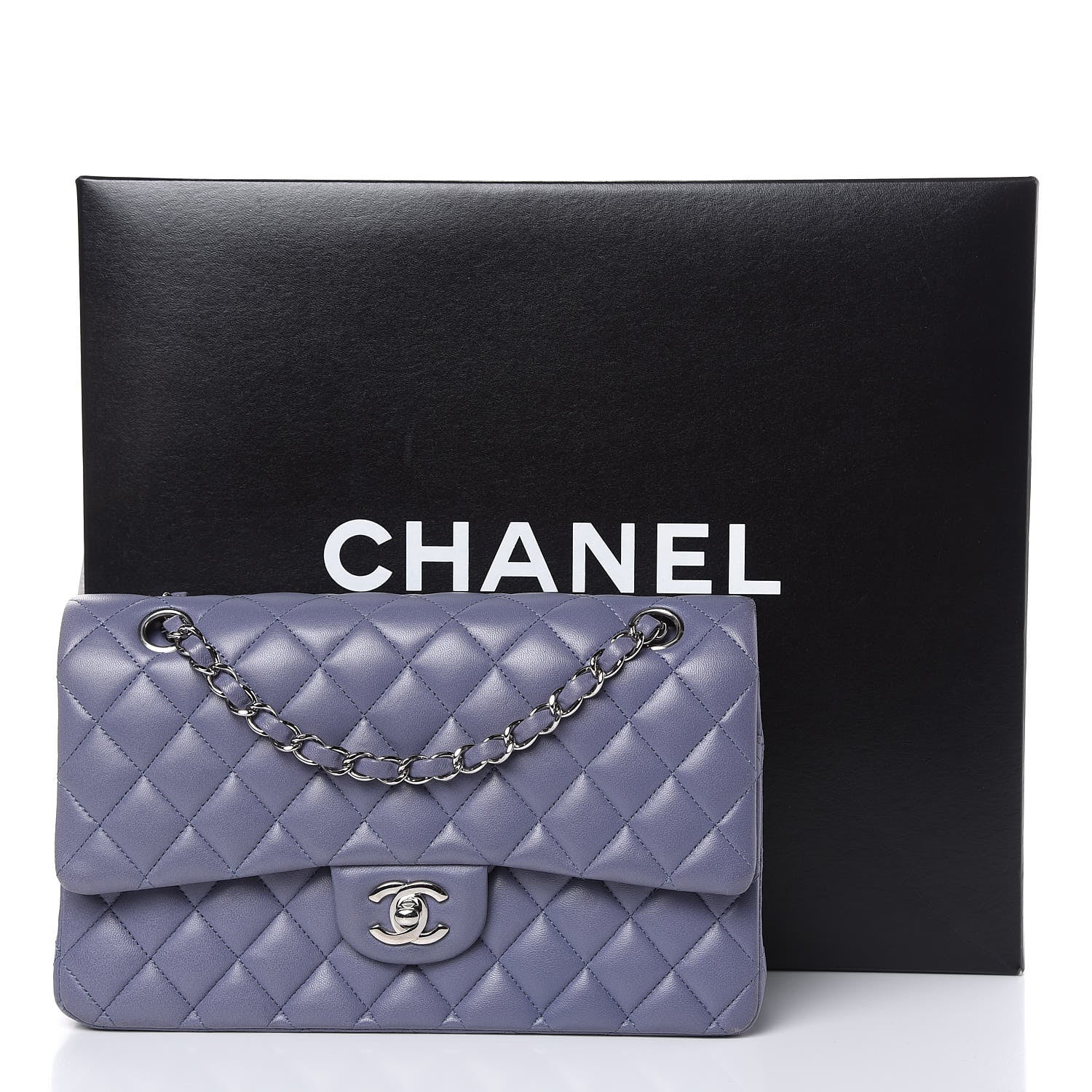 Chanel Lambskin Quilted Medium Double Flap Light Purple 21 of 21