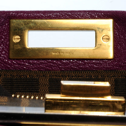 Fendi Goatskin Zucca Medium Peekaboo Iconic Satchel Ciclamino Tobacco Moro 9 of 10