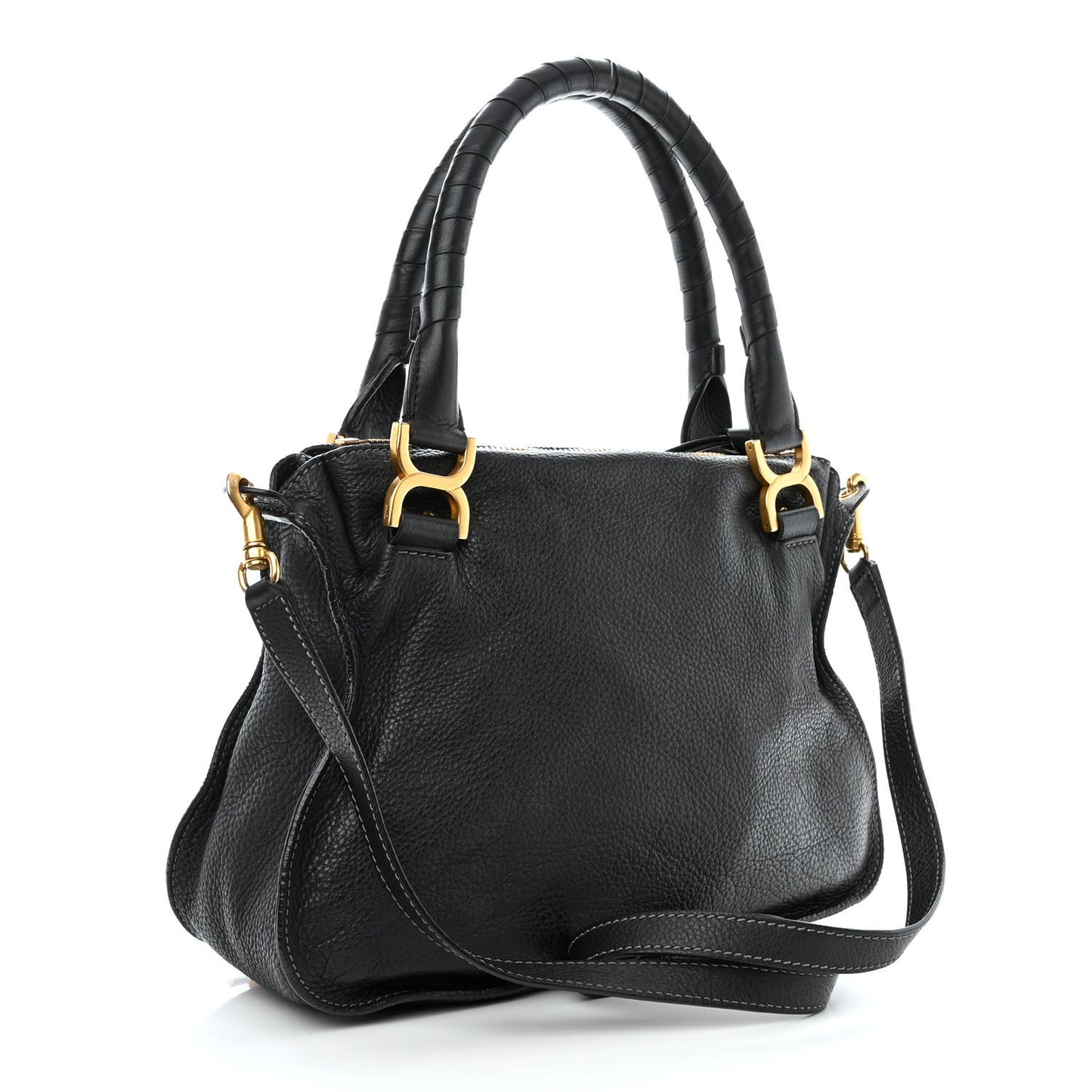 Calfskin Medium Marcie Satchel Black