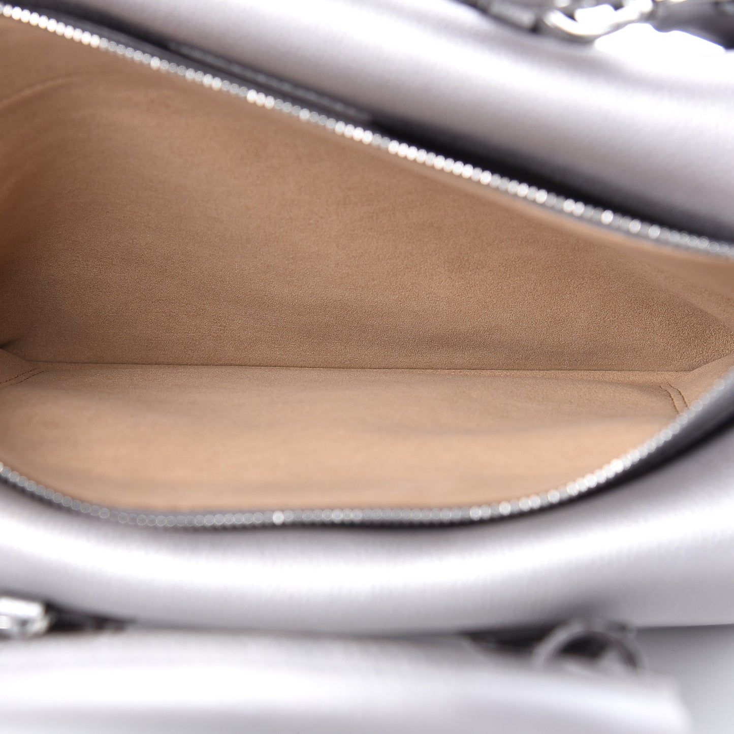 Metallic Grained Calfskin Medium Milla Tote Spike Silver