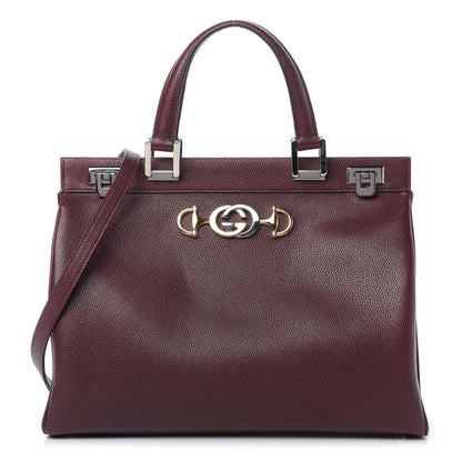 Gucci Grainy Calfskin Medium Zumi Top Handle Bag Vintage Bordeaux 1 of 9