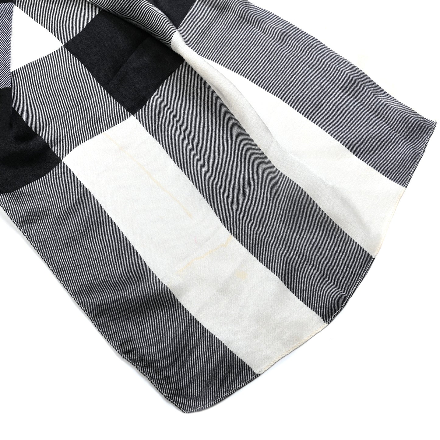 Silk Giant Check Scarf Ivory