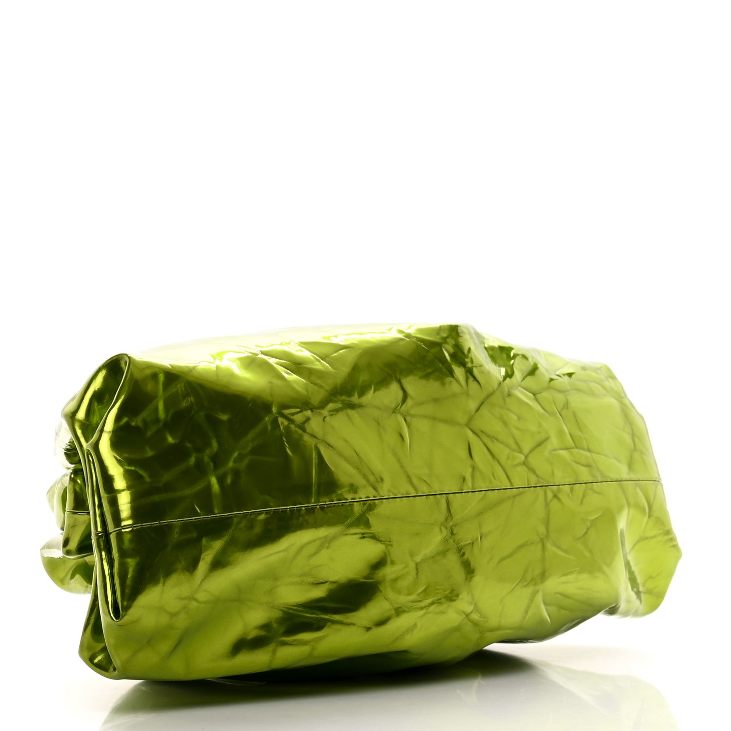 Metallic Crushed Calfskin Teen Pouch Chlorophyll