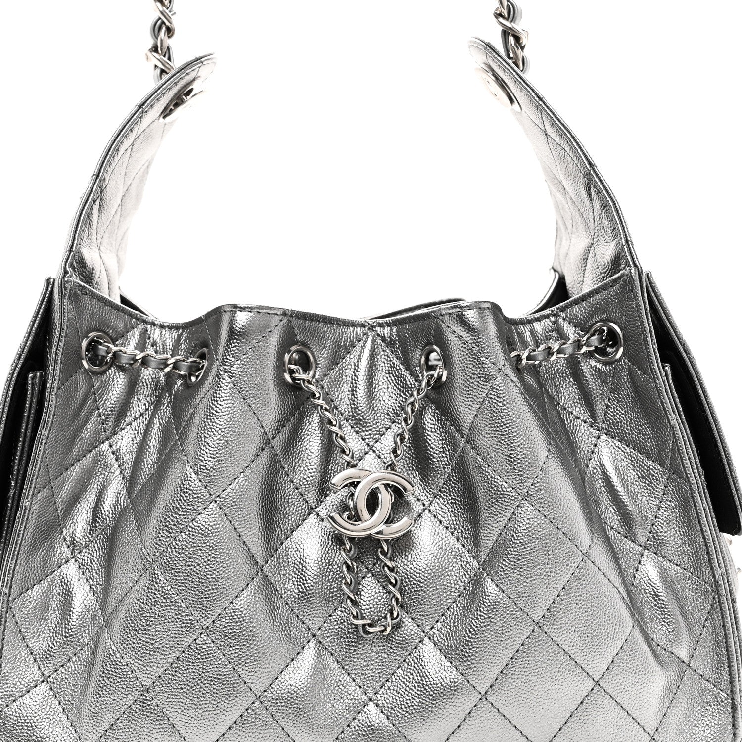 Chanel Metallic Caviar Quilted Small Chanel 25 Handbag Anthracite 8 of 10