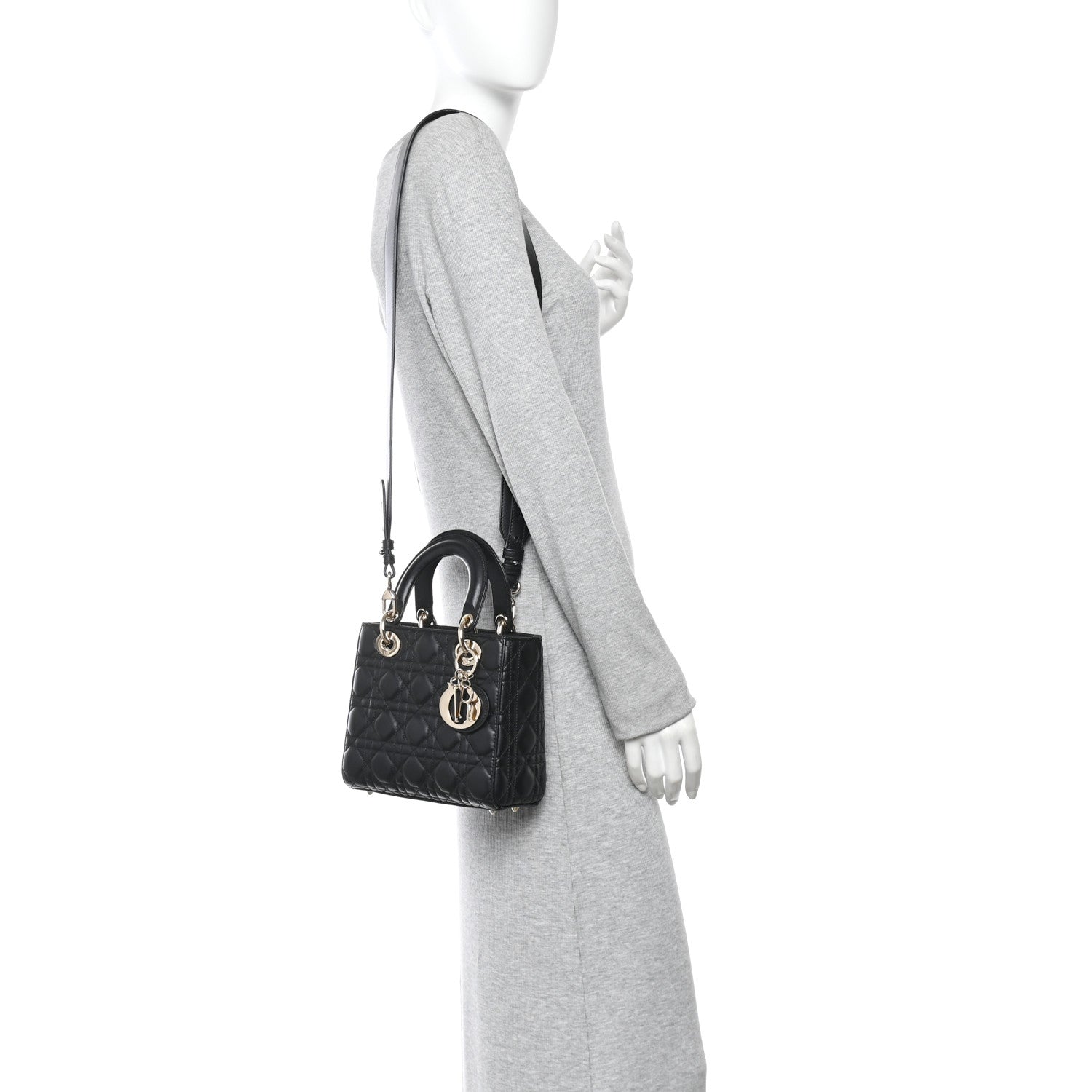 Christian Dior Lambskin Cannage Small My ABCDior Lady Dior Black 2 of 14