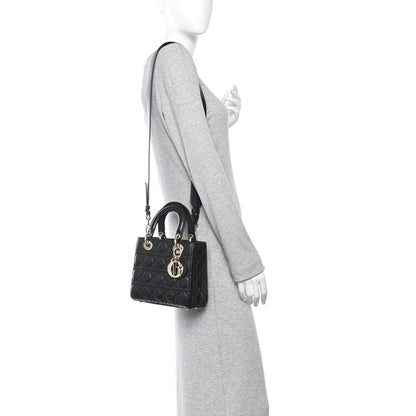 Christian Dior Lambskin Cannage Small My ABCDior Lady Dior Black 2 of 14