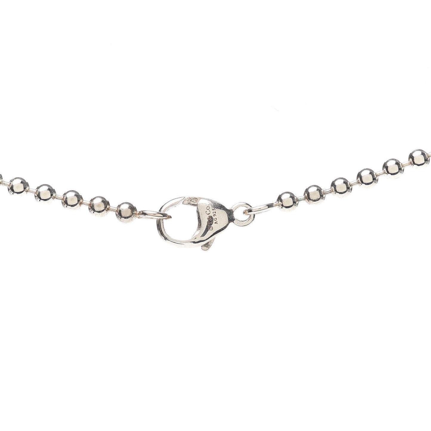 Sterling Silver 4mm Beads Necklace 24"