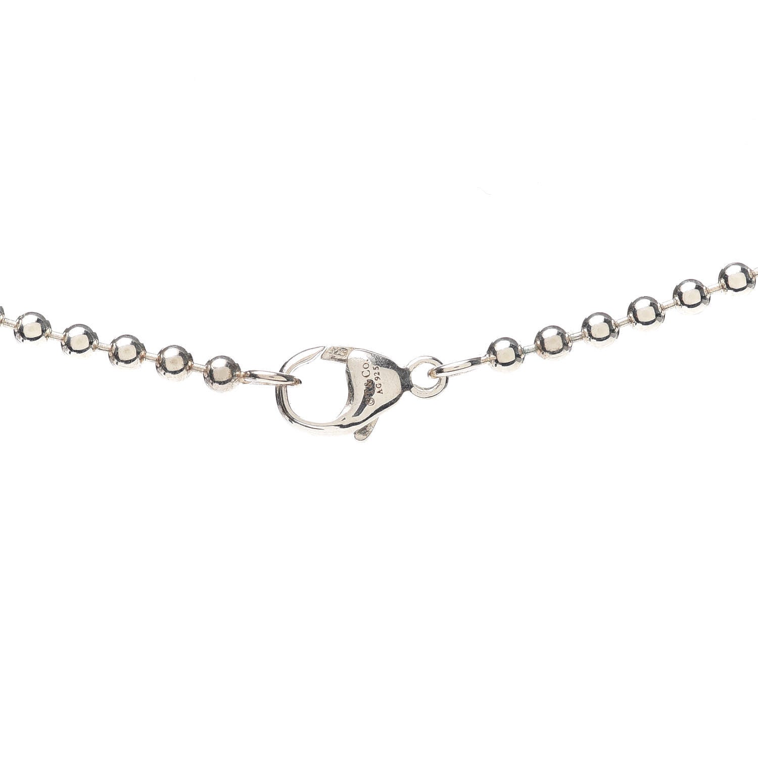 Tiffany Sterling Silver 4mm Beads Necklace 24" 4 of 5