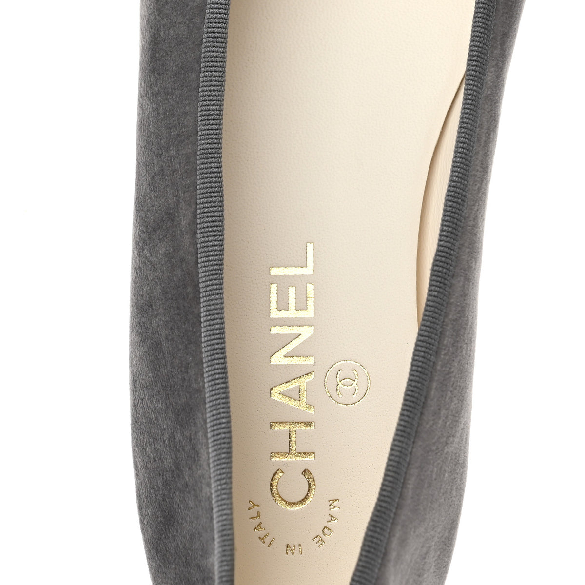 Velvet Cap Toe Ballerina Flats 39.5 Grey Green