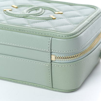 Chanel Caviar Quilted Small CC Filigree Vanity Case Mint 9 of 10