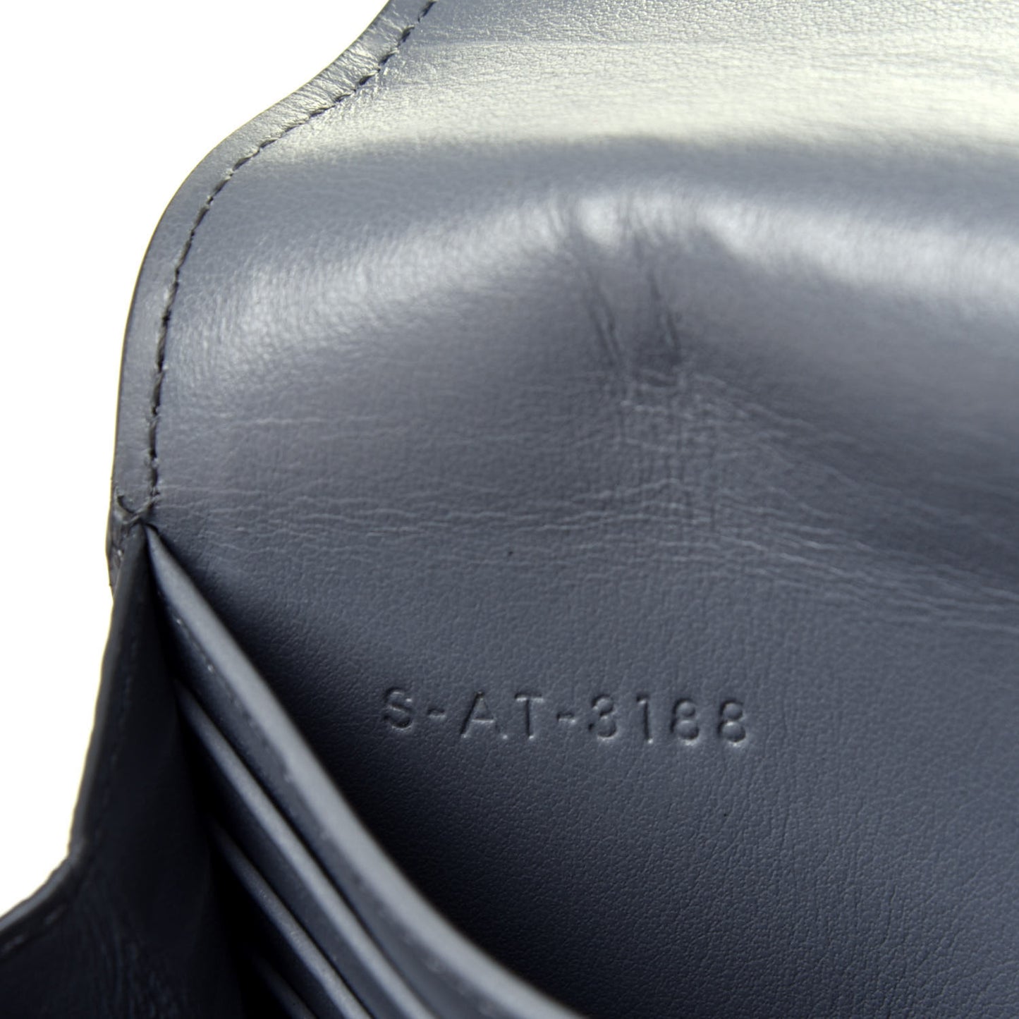 Grained Calfskin Large Flap Wallet Grey