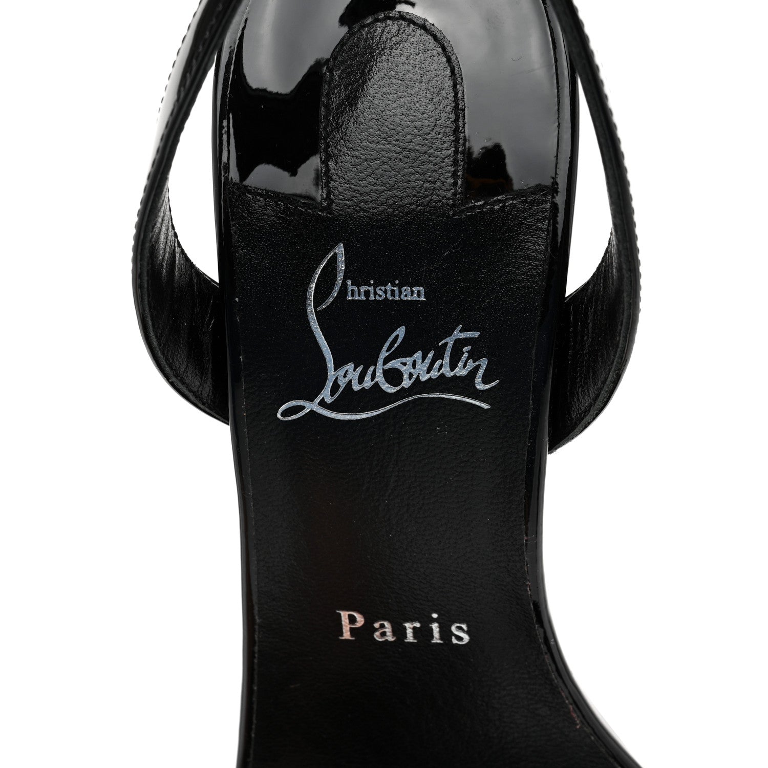 Christian Louboutin Patent Marylin Stiletto Halter Sandals 38.5 Black 6 of 8