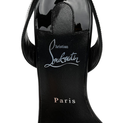 Christian Louboutin Patent Marylin Stiletto Halter Sandals 38.5 Black 6 of 8