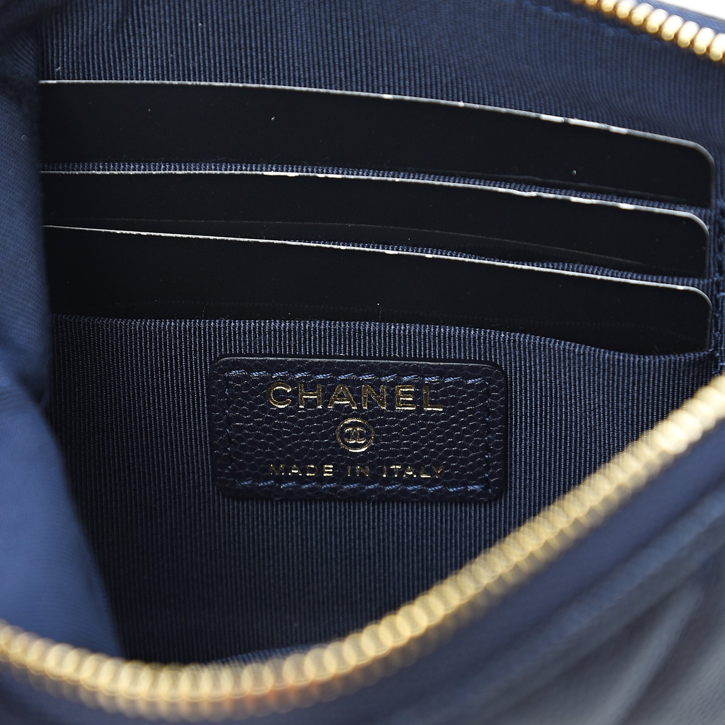 Caviar Quilted Cosmetic Case Navy