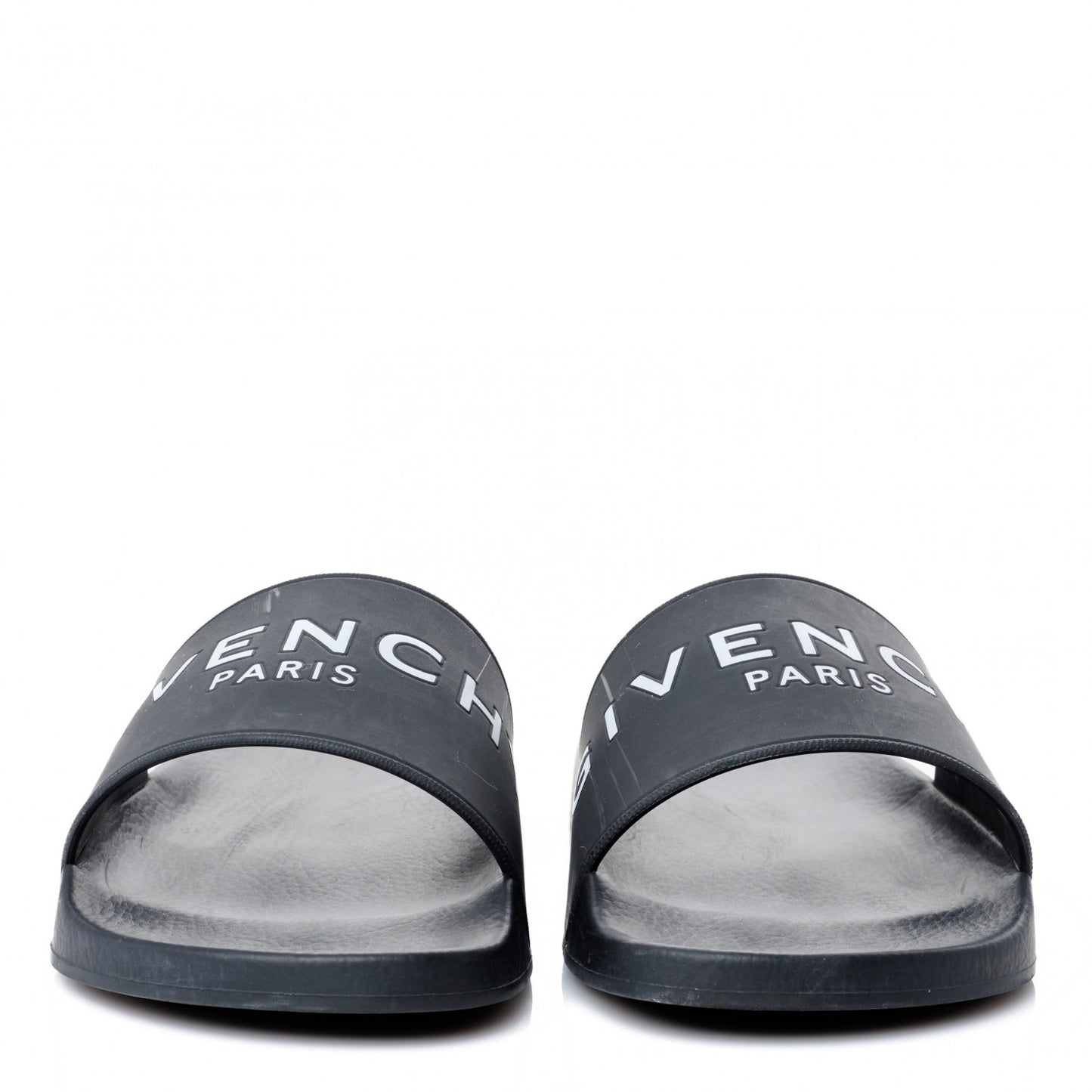 Rubber Logo Pool Slide Sandals 37 Black