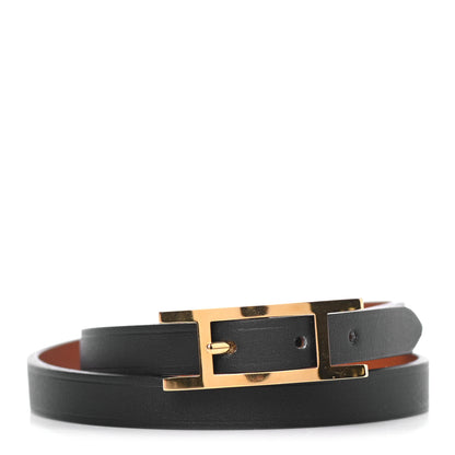 Hermes Chamonix Behapi Double Tour Bracelet T5 Black Gold 1 of 4