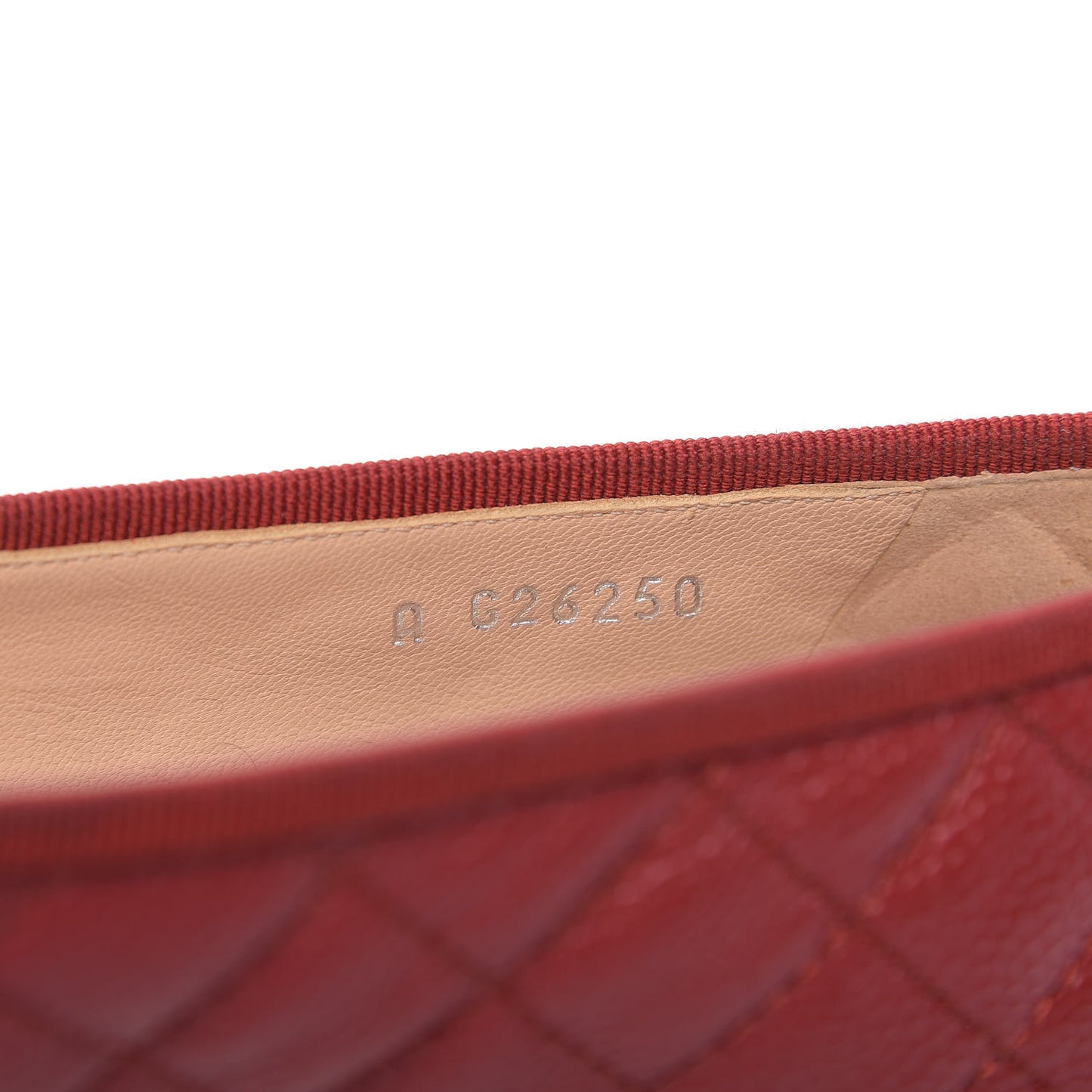 Caviar Quilted CC Cap Toe Ballerina Flats 37 Red