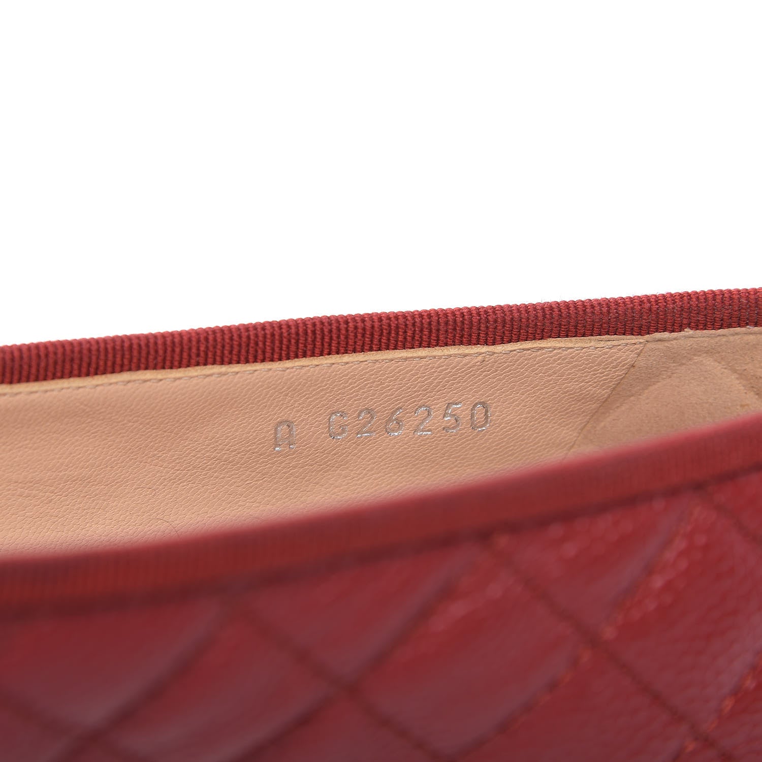 Chanel Caviar Quilted CC Cap Toe Ballerina Flats 37 Red 9 of 11