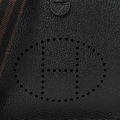Hermes Taurillon Clemence Amazone Evelyne TPM Black Chocolate 8 of 10