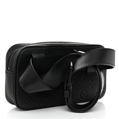 Louis Vuitton Taurillon Monogram Uniformes Solar Ray Soft Pochette Volga Belt Bag Black 3 of 10