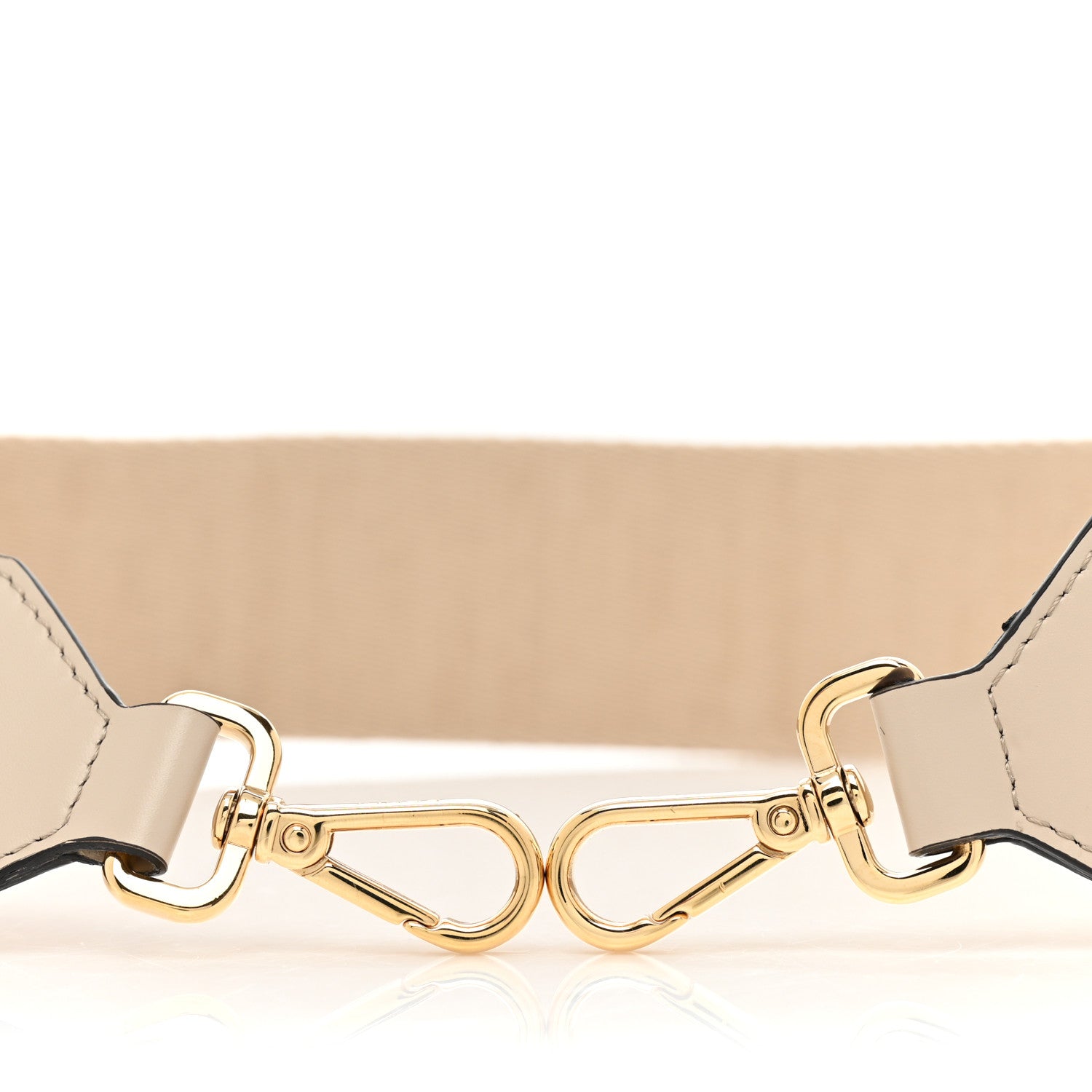 Fendi Jacquard Ribbon Vitello King FF Bi-Color Intreccio Adjustable Strap You Beige Pink 5 of 5