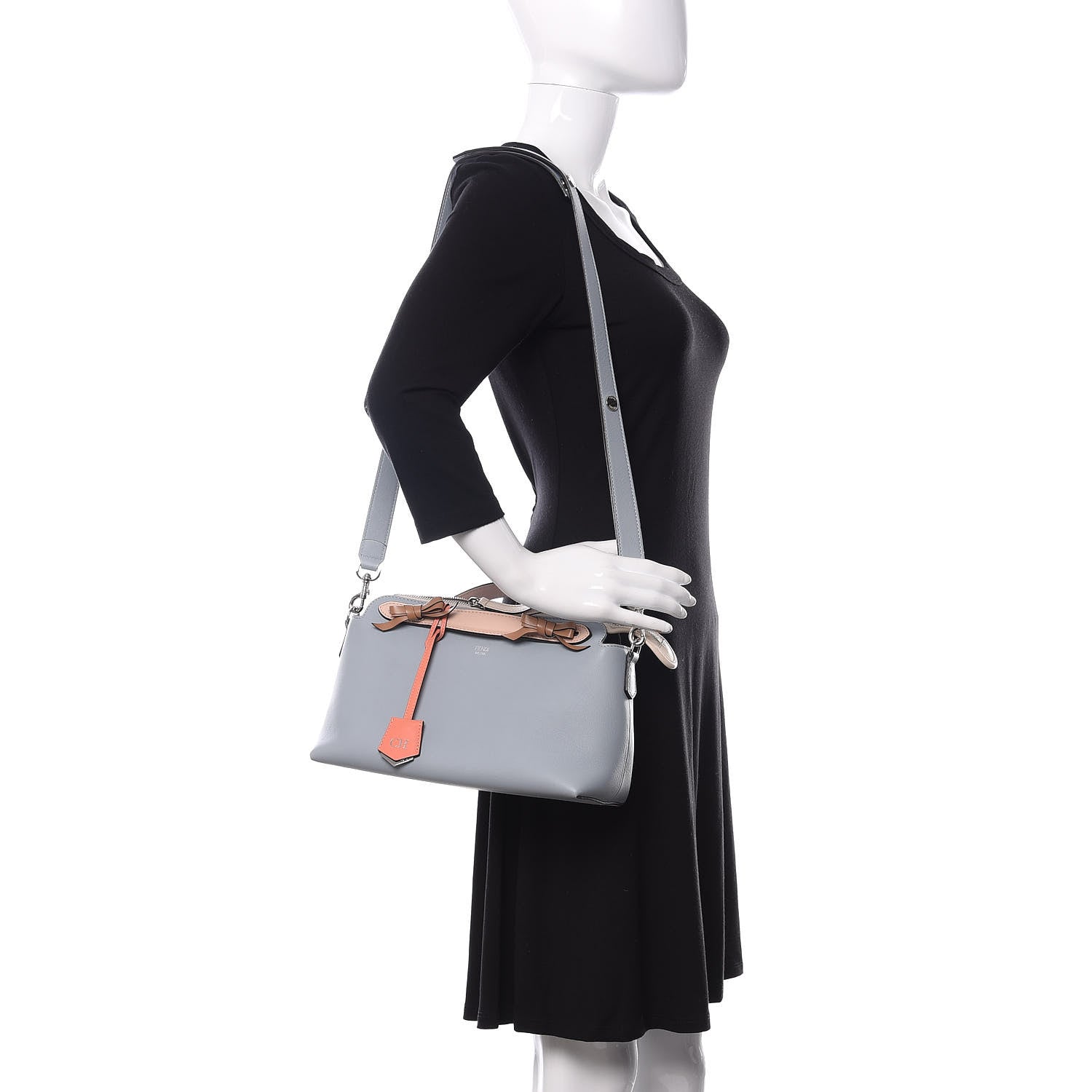Fendi Vitello Dolce Knotted Medium By The Way Boston Bag Polvere Orzo Multicolor 2 of 10