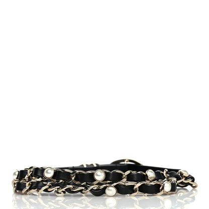 Chanel Lambskin CC Pearl Chain Belt 75 30 Black 2 of 6