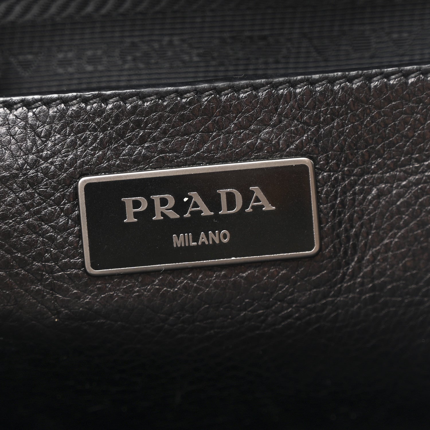 Prada Glace Calfskin Sound Tote Bag Baltico Black 6 of 10