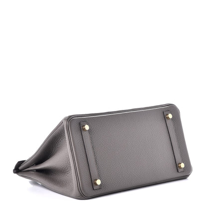Hermes Taurillon Clemence Birkin 30 Etain 5 of 37