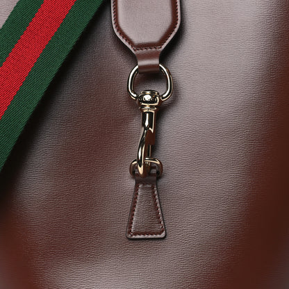 Gucci Tritone Calfskin Web Medium Ophidia Bucket Bag Sweet Chestnut 8 of 10