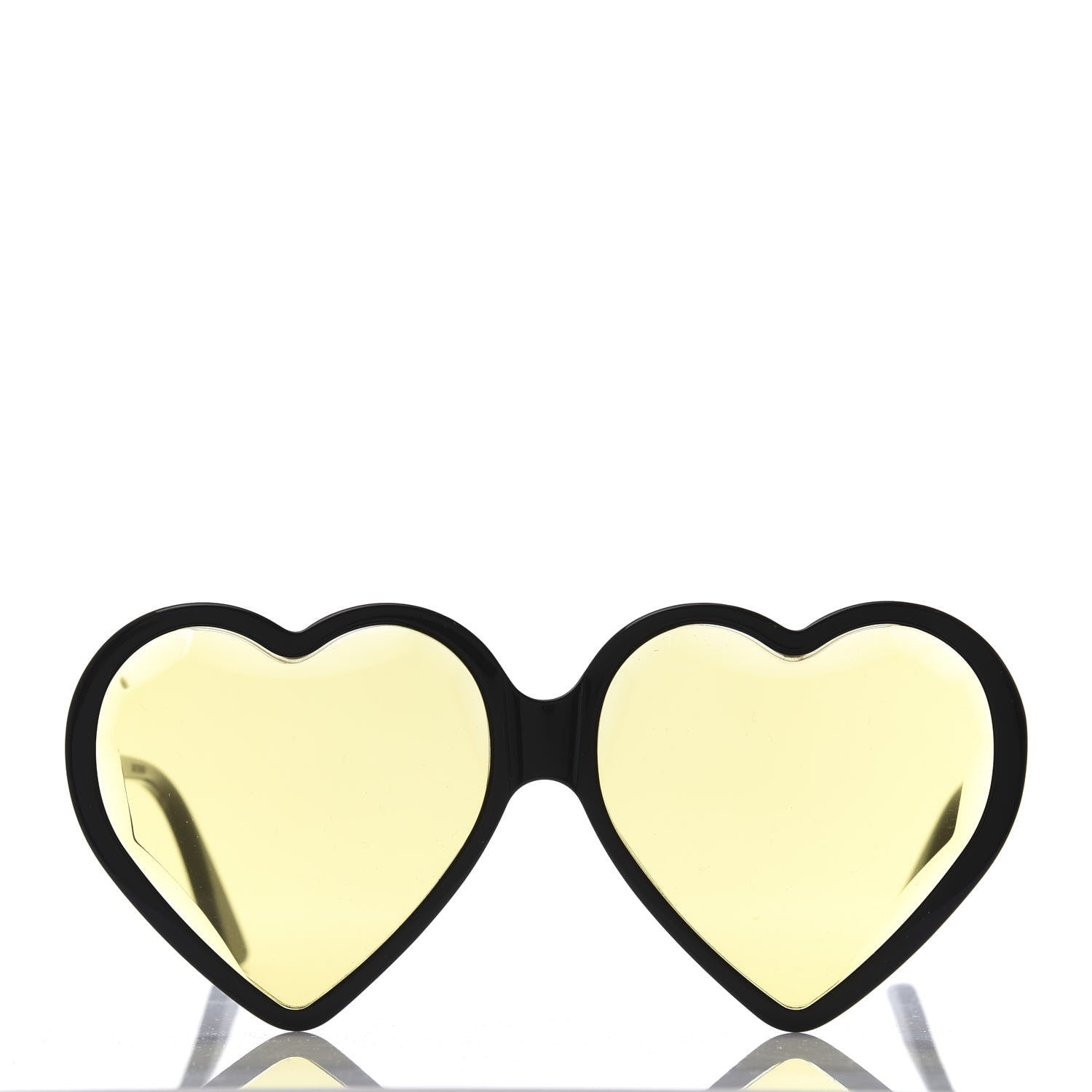 Gucci Hollywood Forever Heart Sunglasses GG0360S Black Yellow 2 of 8