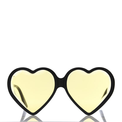 Gucci Hollywood Forever Heart Sunglasses GG0360S Black Yellow 2 of 8