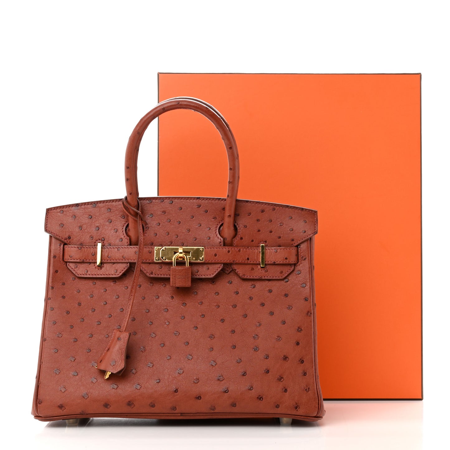 Ostrich Birkin 30 Brique