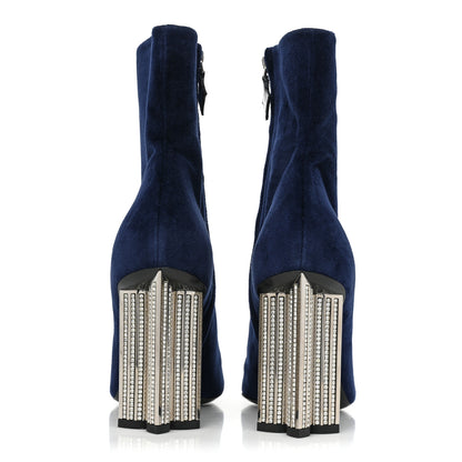 Louis Vuitton Velvet Silhouette Ankle Boots 37 Blue 4 of 9