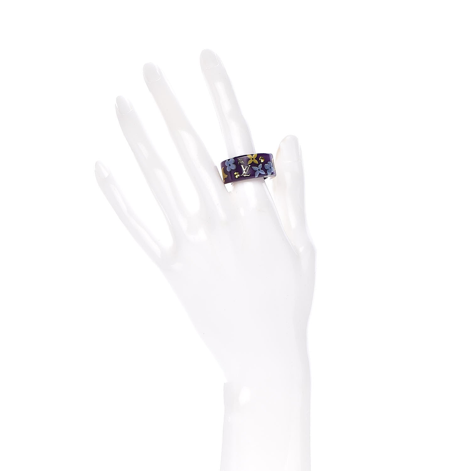 Louis Vuitton Swarovski Crystal Resin Inclusion Ring L Purple 2 of 4