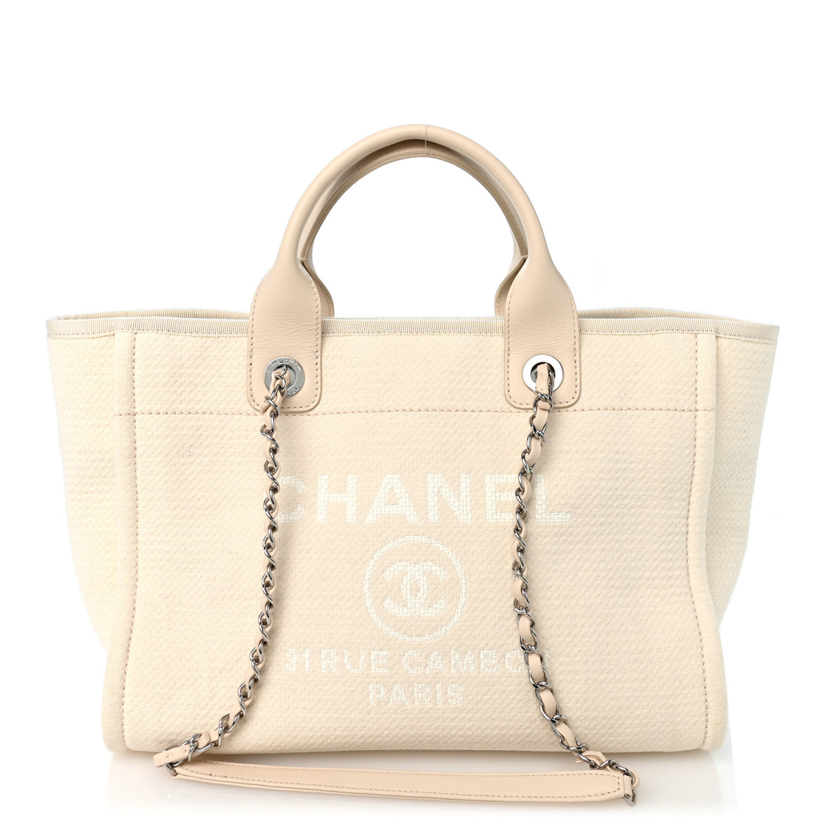 Mixed Fibers Small Deauville Tote White