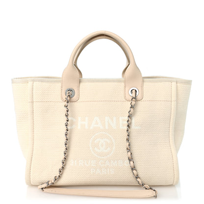 Chanel Mixed Fibers Small Deauville Tote White 1 of 11