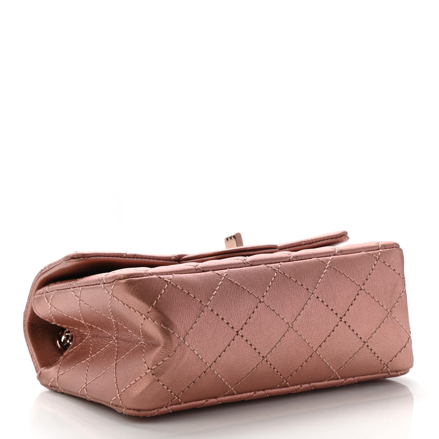 Chanel Metallic Grained Calfskin Quilted 2.55 Reissue Mini Flap Copper Pink 4 of 8