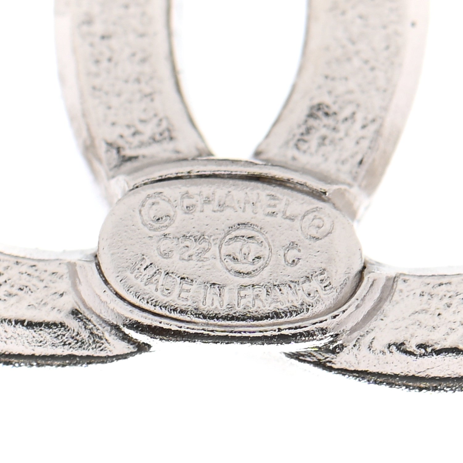 Chanel Crystal CC Earrings Silver 4 of 4