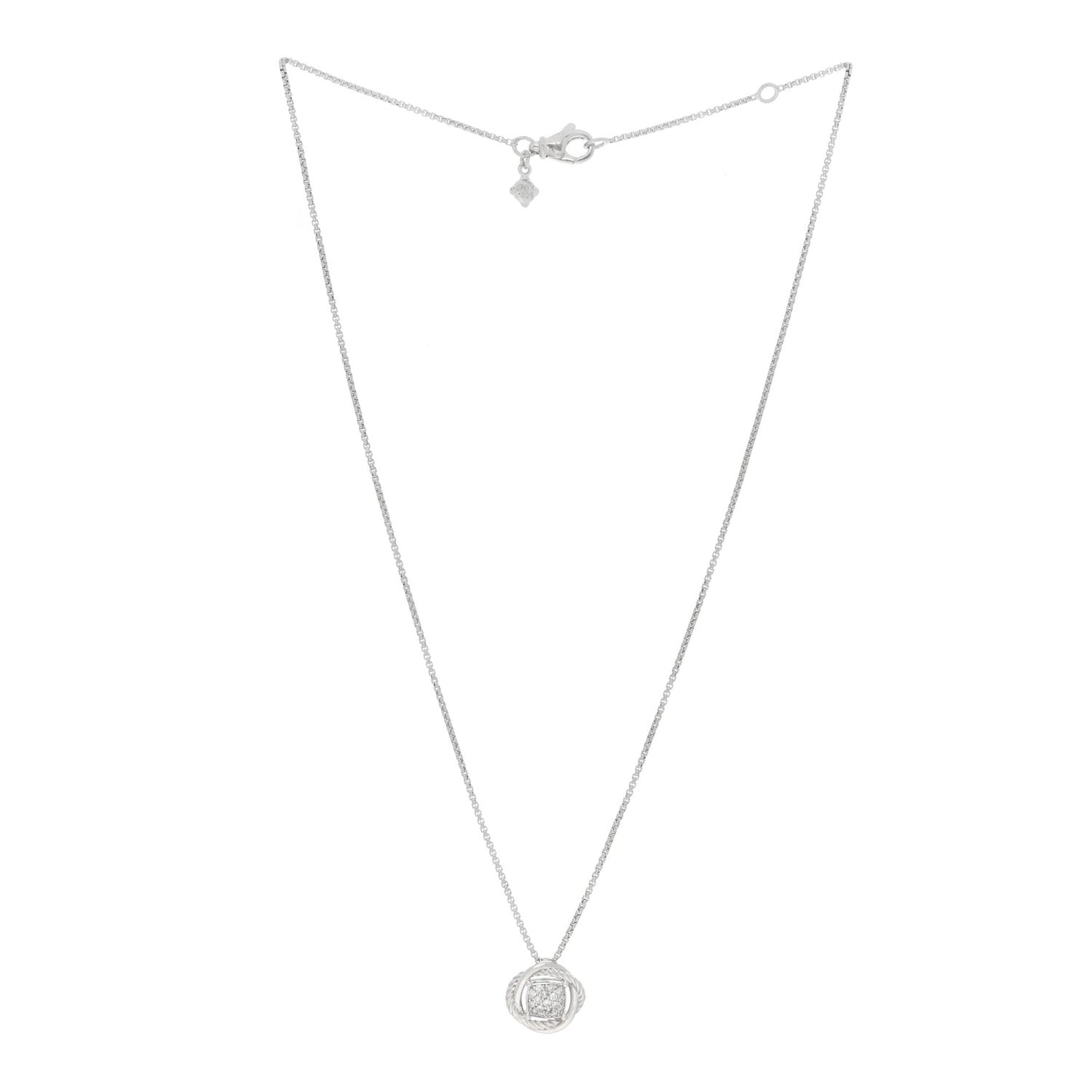 Sterling Silver Diamond 13mm Infinity Pendant Necklace