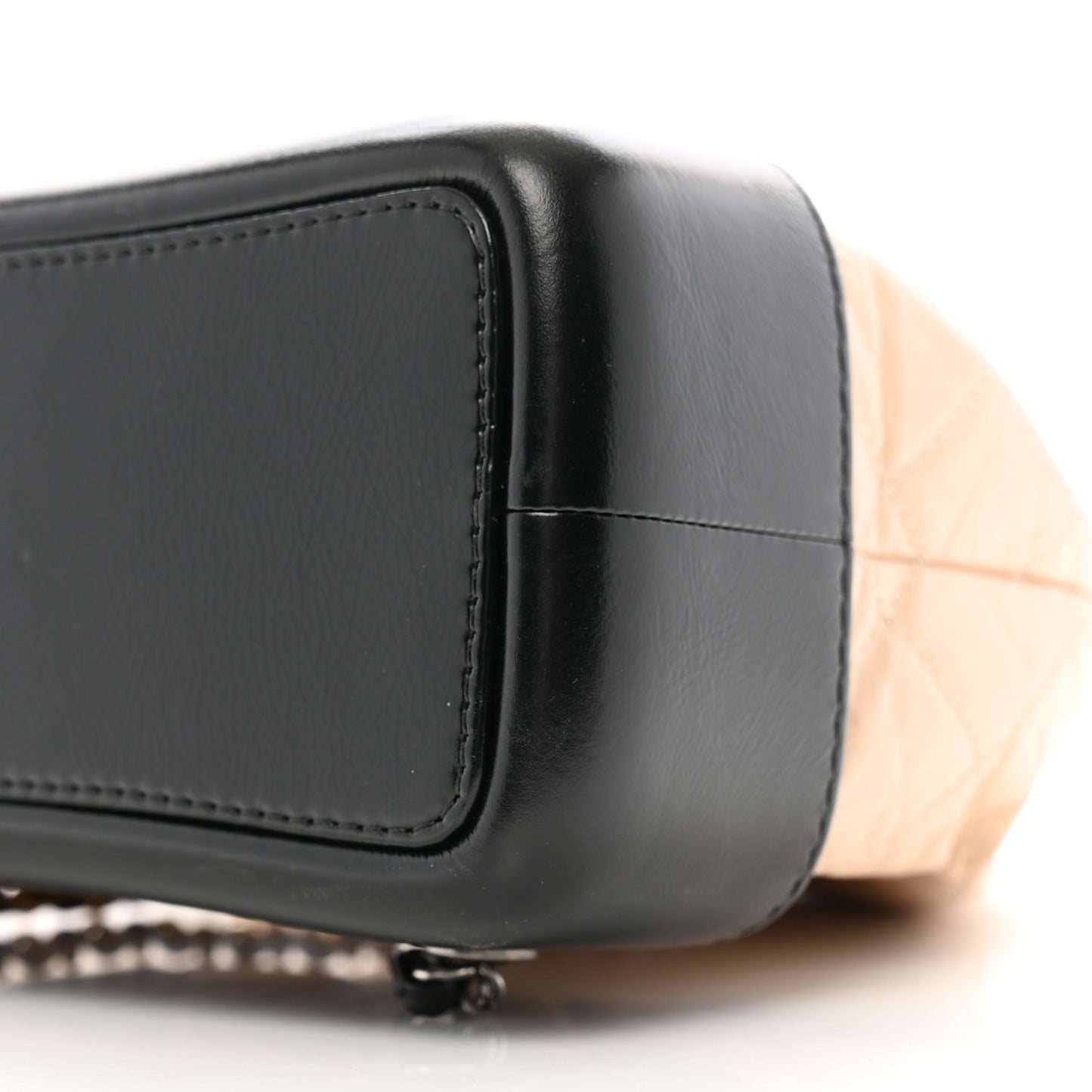 Aged Calfskin Quilted Small Gabrielle Backpack Beige Black