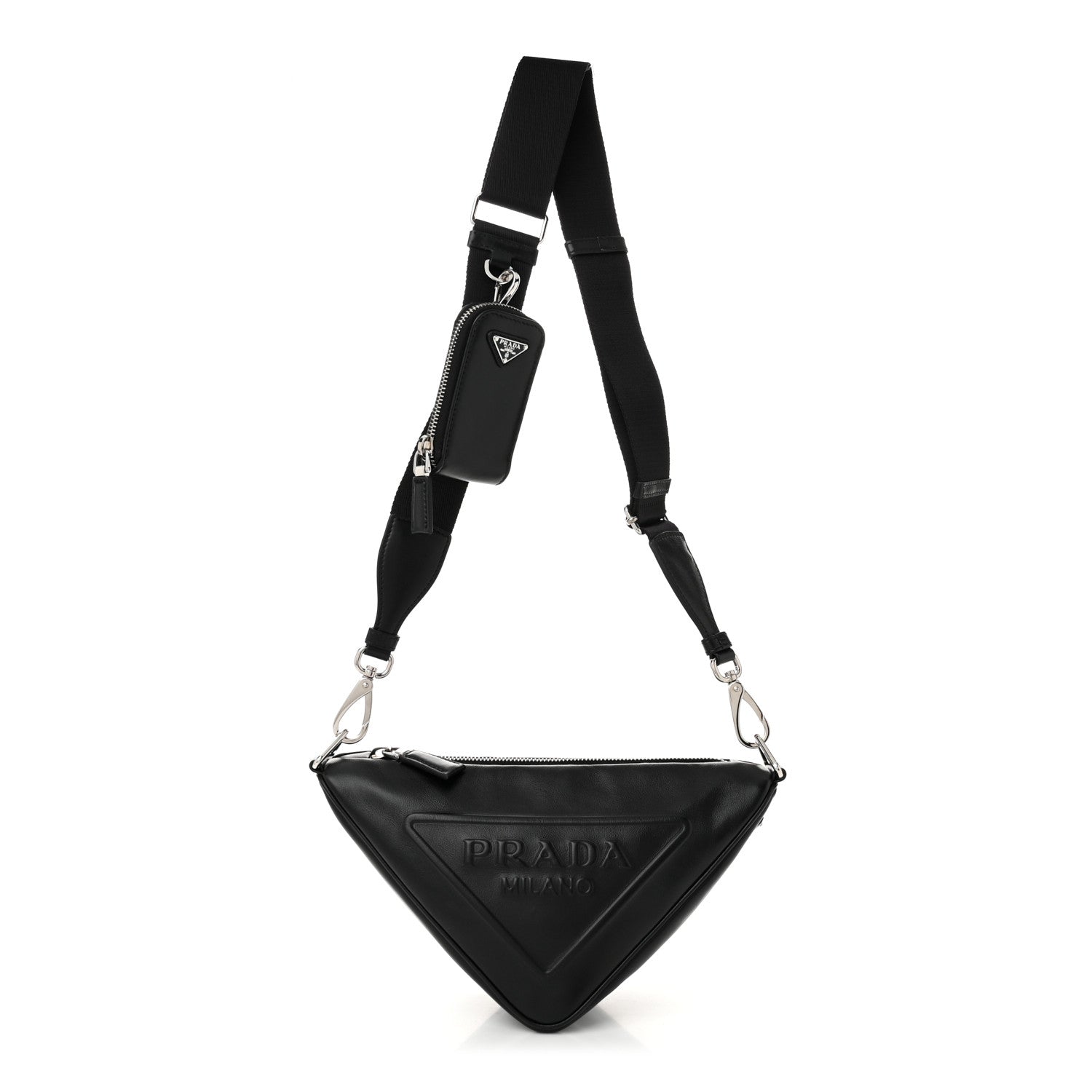 Prada Grace Lux Triangle Shoulder Bag Black 1 of 10