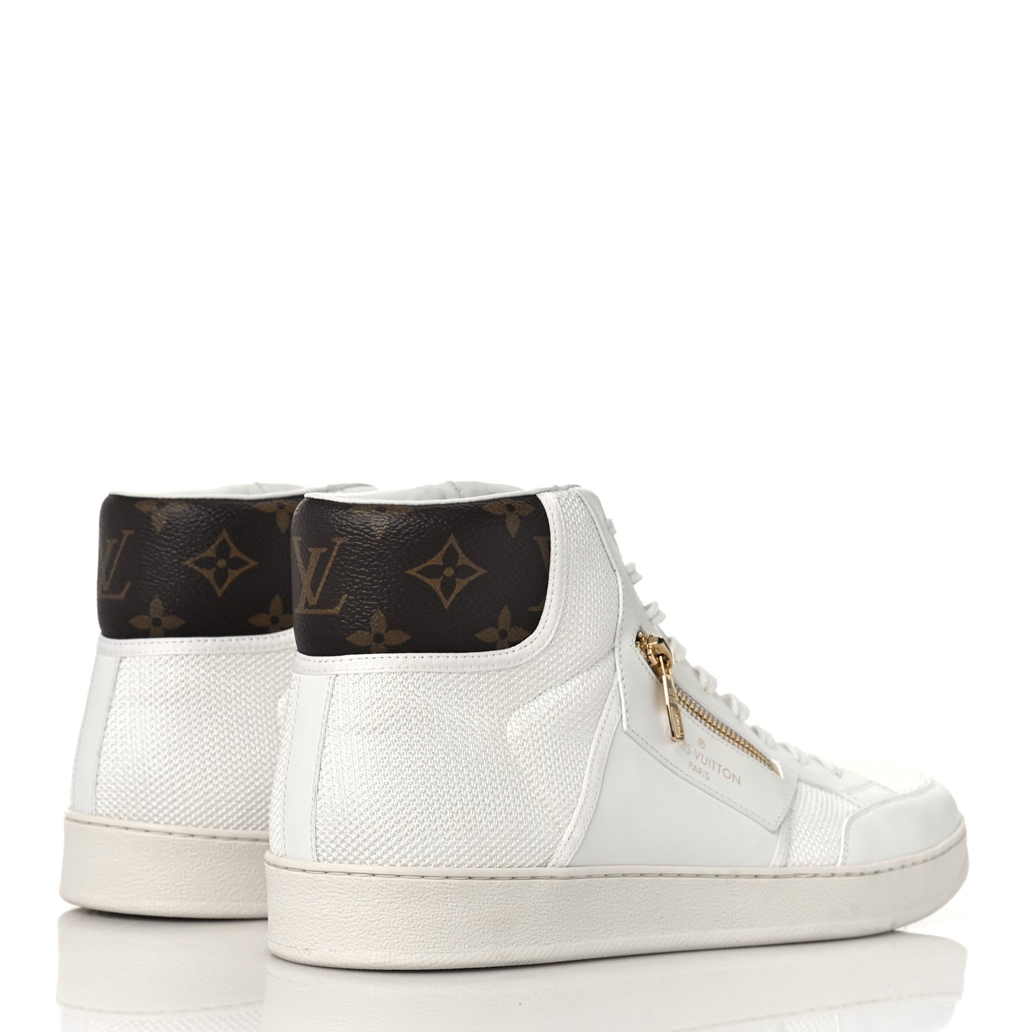 Monogram Calfskin Rivoli High Top Sneakers 10 White