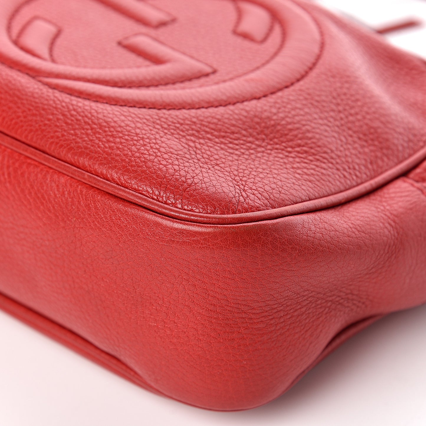 Pebbled Calfskin Small Soho Disco Bag Tabasco Red